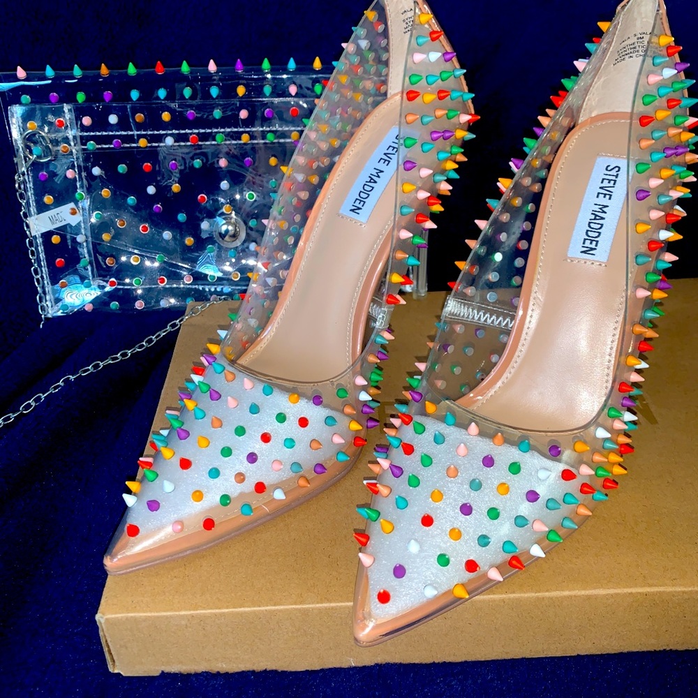 Steve Madden Vala-S stiletto heels with matching bag